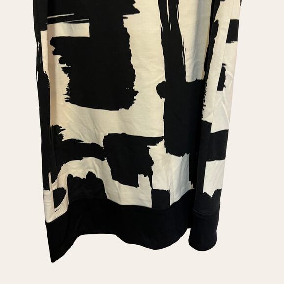 Donna Morgan Vintage Black & White Abstract Sleeveless Sheath Dress Size 10 - Picture 3 of 6